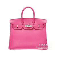 Hermes　Birkin bag 25　Rose shocking　Chevre myzore goatskin　Silver hardware