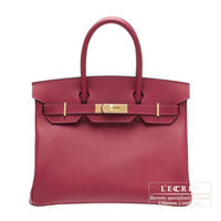 Hermes　Birkin bag 30　Ruby　Epsom leather　Gold hardware