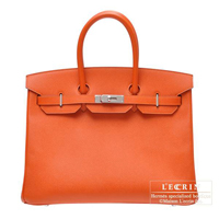 Hermes　Birkin bag 35　Feu　Epsom leather　Silver hardware