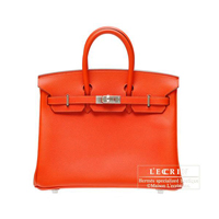 Hermes　Birkin bag 25　Feu　Epsom leather　Silver hardware