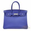 Hermes　Birkin bag 35　Blue electric　Togo leather　Silver hardware