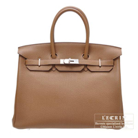 Hermes　Birkin bag 35　Alezan　Togo leather　Silver hardware