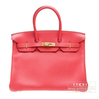 Hermes　Birkin bag 35　Bougainvillier　Clemence leather　Gold hardware