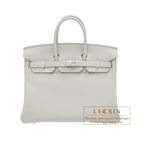 Hermes　Birkin bag 25　Pearl grey　Togo leather　Silver hardware