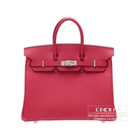 Hermes　Birkin bag 25　Ruby　Epsom leather　Silver hardware