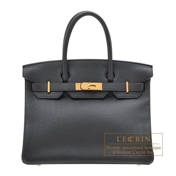 Hermes　Birkin bag 30　Black　Clemence leather　Gold hardware