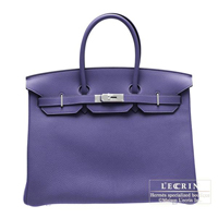 Hermes　Birkin bag 35　Iris　Togo leather　Silver hardware