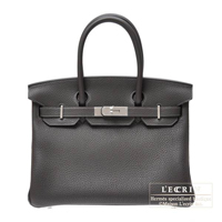 Hermes　Birkin bag 30　Graphite　Clemence leather　Silver hardware