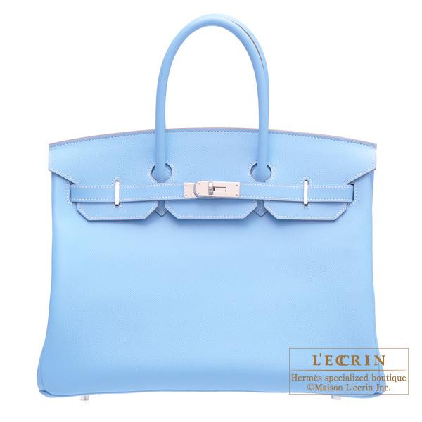 Hermes Candy Birkin bag 35 Celeste Epsom leather Silver hardware