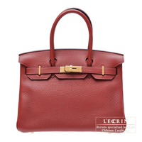 Hermes　Birkin bag 30　Rouge H　Clemence leather　Gold hardware