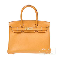 Hermes　Birkin bag 30　Moutarde　Clemence leather　Gold hardware