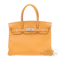 Hermes　Birkin bag 30　Moutarde　Clemence leather　Silver hardware