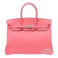 Hermes　Birkin bag 35　Rose lipstick　Togo leather　Silver hardware