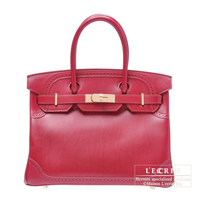 Hermes　Birkin Ghillies bag 30　Ruby　Tadelakt leather　Champagne gold hardware