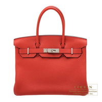 Hermes　Birkin bag 30　Geranium　Togo leather　Silver hardware