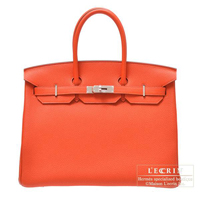 Hermes　Birkin bag 35　Capucine　Togo leather　Silver hardware