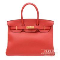 Hermes　Birkin bag 35　Geranium　Togo leather　Gold hardware