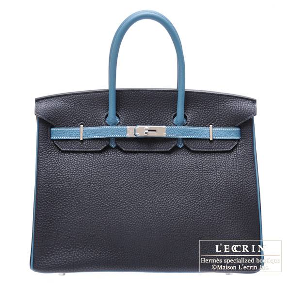 Hermes Personal Birkin bag 35 Blue de malte/Blue jean Togo leather