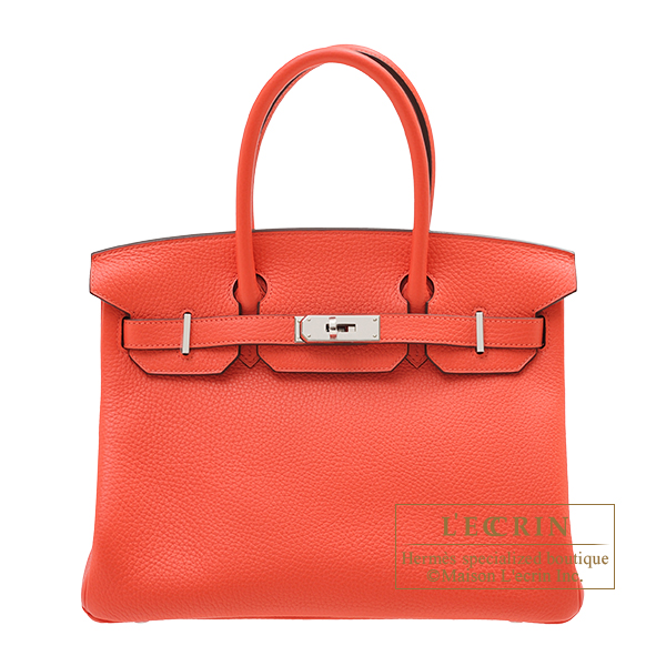 Hermes　Birkin bag 30　Rose jaipur　Clemence leather　Silver hardware