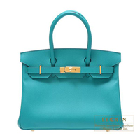 Hermes　Birkin bag 30　Blue paon　Epsom leather　Gold hardware