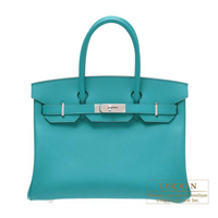 Hermes　Birkin bag 30　Blue paon　Epsom leather　Silver hardware