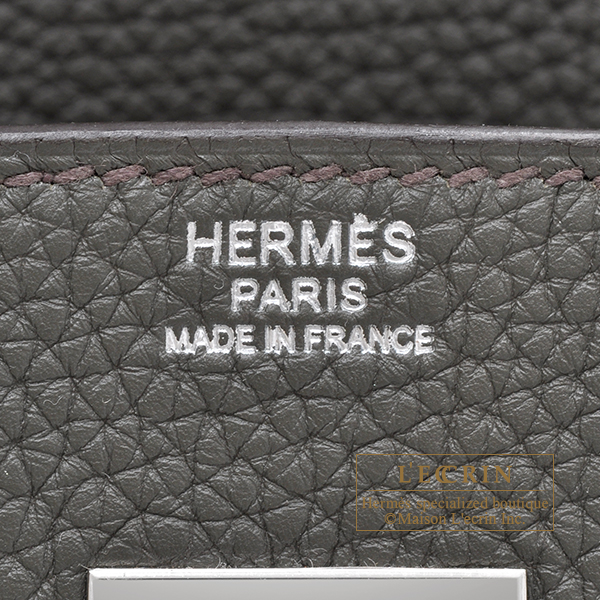 Hermes Birkin bag 30 Vert gris Togo leather Silver hardware