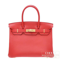 Hermes　Birkin bag 30　Geranium　Togo leather　Gold hardware