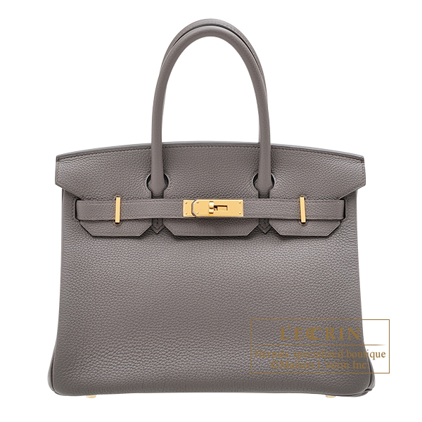 Hermes　Birkin bag 30　Etain　Togo leather　Gold hardware