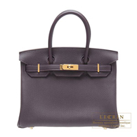 Hermes　Birkin bag 30　Raisin　Togo leather　Gold hardware