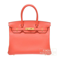 Hermes　Birkin bag 30　Rose jaipur　Clemence leather　Gold hardware