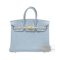 Hermes　Birkin bag 25　Blue lin　Togo leather　Gold hardware