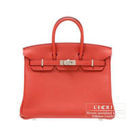 Hermes　Birkin bag 25　Geranium　Togo leather　Silver hardware