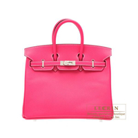 Hermes　Birkin bag 25　Rose tyrien　Epsom leather　Silver hardware