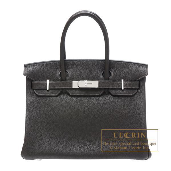 Hermes　Birkin bag 30　Ebene　Clemence leather　Silver hardware