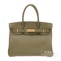 Hermes　Birkin bag 30　Lichen　Fjord leather　Gold hardware