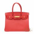 Hermes　Birkin bag 30　Rouge casaque　Epsom leather　Gold hardware