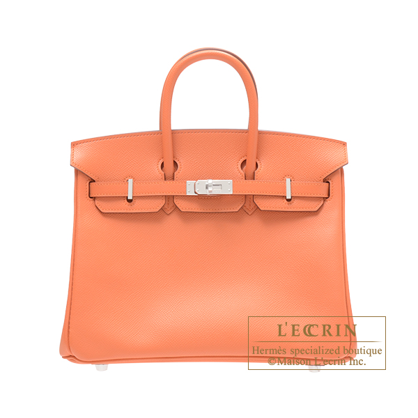 Hermes　Birkin bag 25　Mango　Epsom leather　Silver hardware