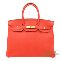 Hermes　Birkin bag 35　Rose jaipur　Clemence leather　Gold hardware