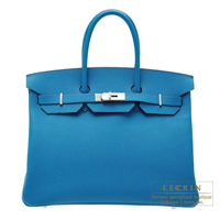 Hermes　Birkin bag 35　Blue izmir　Epsom leather　Silver hardware