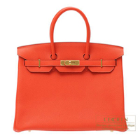 Hermes　Birkin bag 35　Capucine　Togo leather　Gold hardware