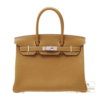 Hermes　Birkin bag 30　Kraft　Clemence leather　Silver hardware