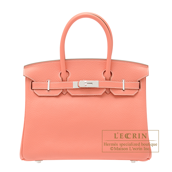 Hermes　Birkin bag 30　Crevette　Clemence leather　Silver hardware