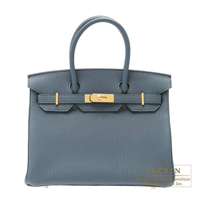 Hermes　Birkin bag 30　Blue orage　Togo leather　Gold hardware