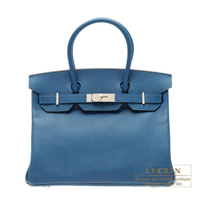 Hermes　Birkin bag 30　Blue thalassa　Epsom leather　Silver hardware