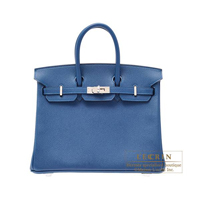 Hermes　Birkin bag 25　Blue thalassa　Epsom leather　Silver hardware