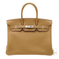 Hermes　Birkin bag 35　Kraft　Clemence leather　Silver hardware