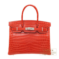 Hermes　Birkin bag 30　Geranium　Niloticus crocodile skin　Silver hardware