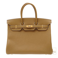 Hermes　Birkin bag 35　Kraft　Clemence leather　Gold hardware