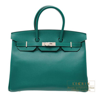 Hermes　Birkin bag 35　Malachite　Epsom leather　Silver hardware