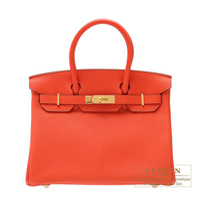 Hermes　Birkin bag 30　Capucine　Togo leather　Gold hardware